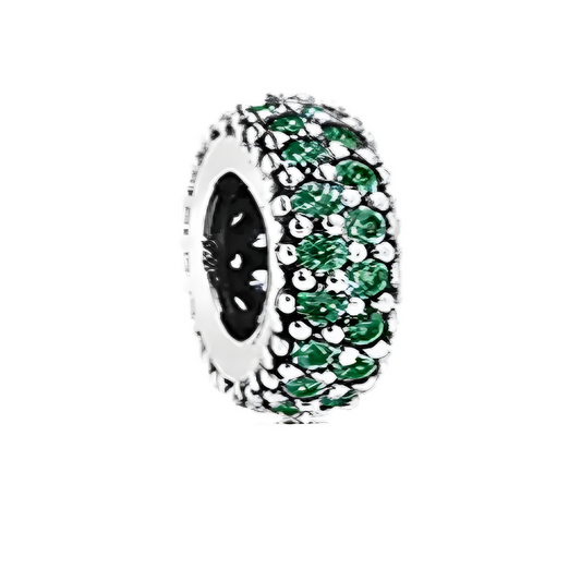 Onhand Best Seller Charm (s760-B-B): Silver Inspiration Within Charm With Green Cz